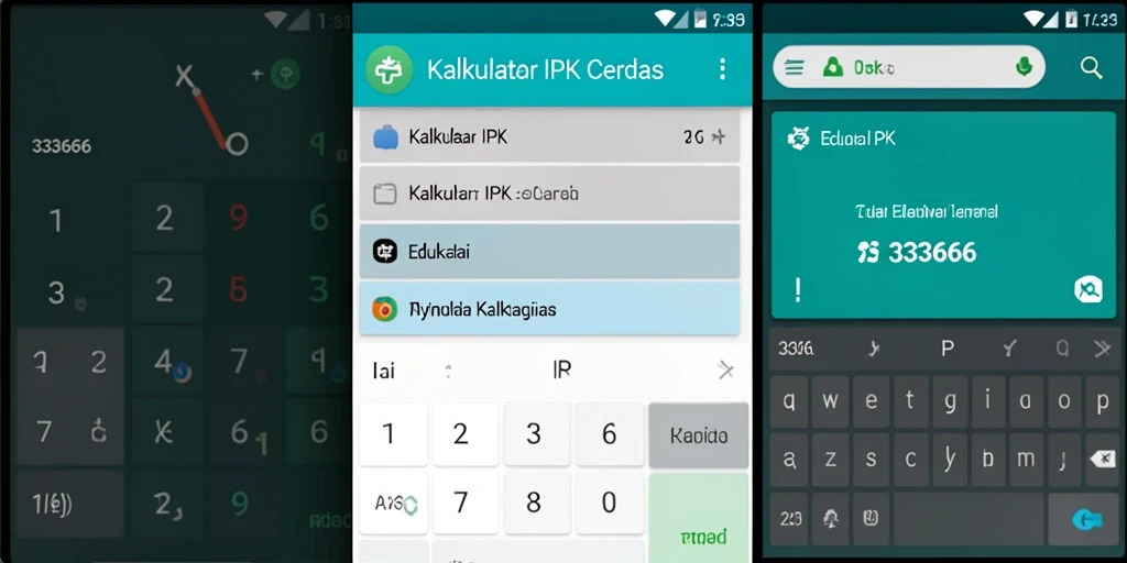 Antarmuka aplikasi 333666 untuk Kalkulator IPK yang mudah digunakan.