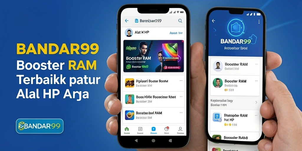 Antarmuka utama BANDAR99 yang menampilkan fungsi Booster RAM dengan jelas.