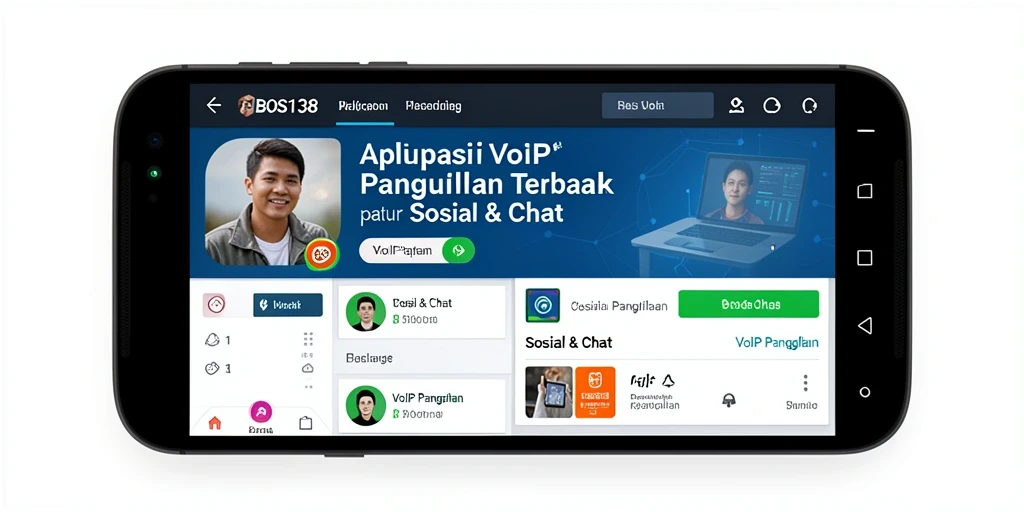 Antarmuka aplikasi BOS138 dengan fitur VoIP Panggilan yang intuitif.