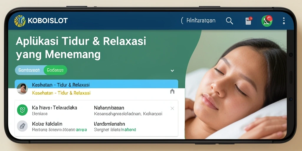 Tampilan antarmuka KOBOISLOT untuk tidur yang nyaman dan relaksasi.
