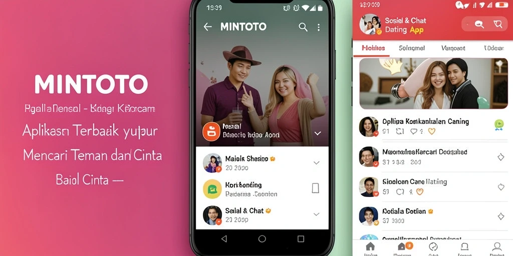 Antarmuka MINTOTO yang modern dan fitur-fitur kencan yang menarik.