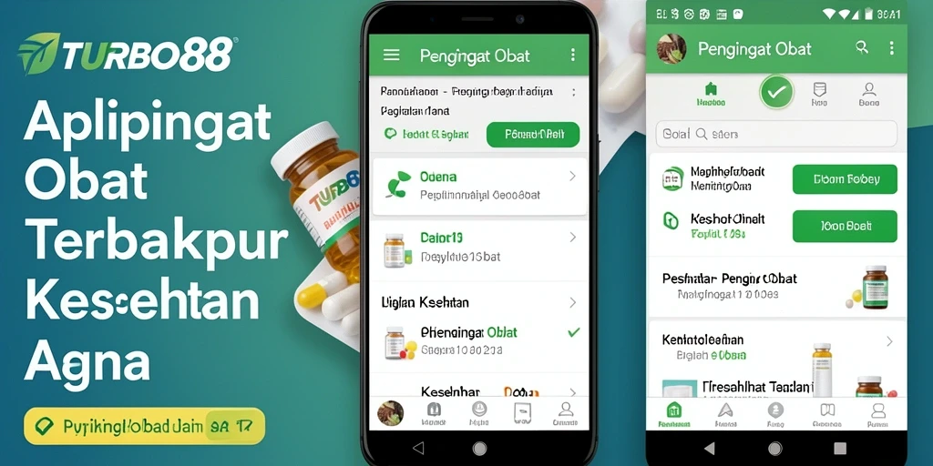 Tampilan antarmuka TURBO88 yang menarik dengan fitur pengingat obat.