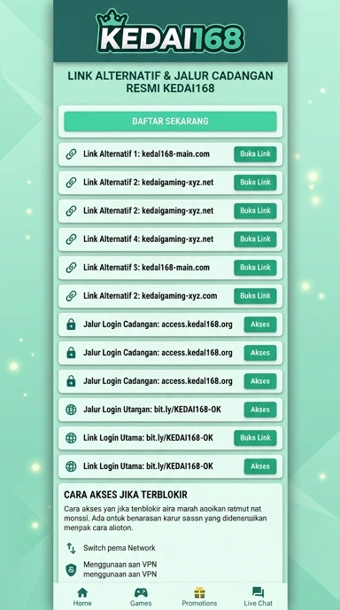 Link Alternatif Kedai168 untuk Pengguna Android