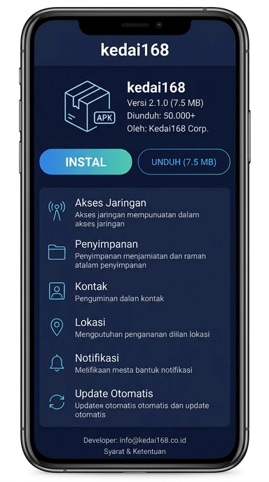 Unduh dan Instal APK kedai168 Secara Mudah di Indonesia
